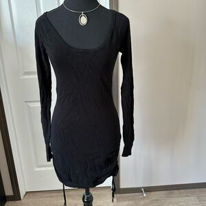 Guess Black Long Sleeve Sweater Dress